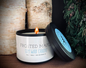 Frosted Maple Candle 100% Organic Soy