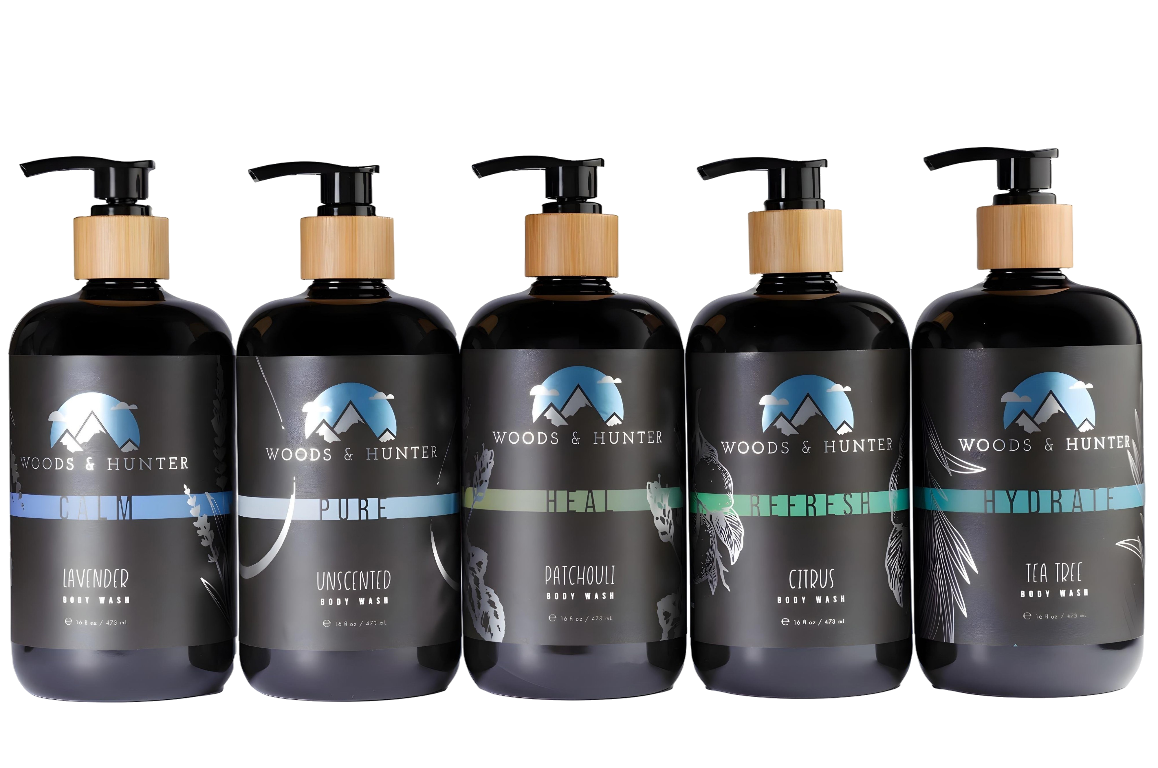 Woods & Hunter organic botanical body wash collection