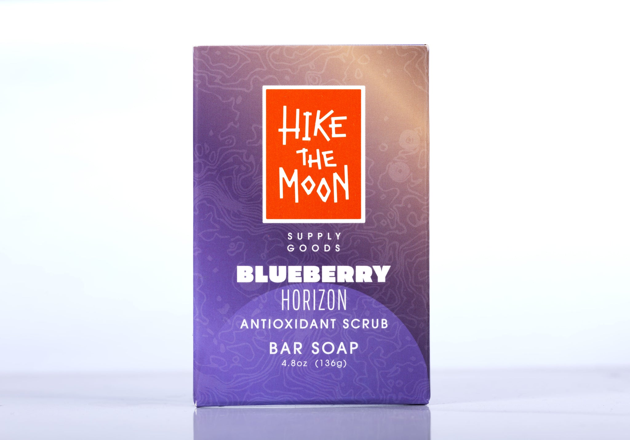 Blueberry exfoliating scrub bar soap, front view — Hike The Moon