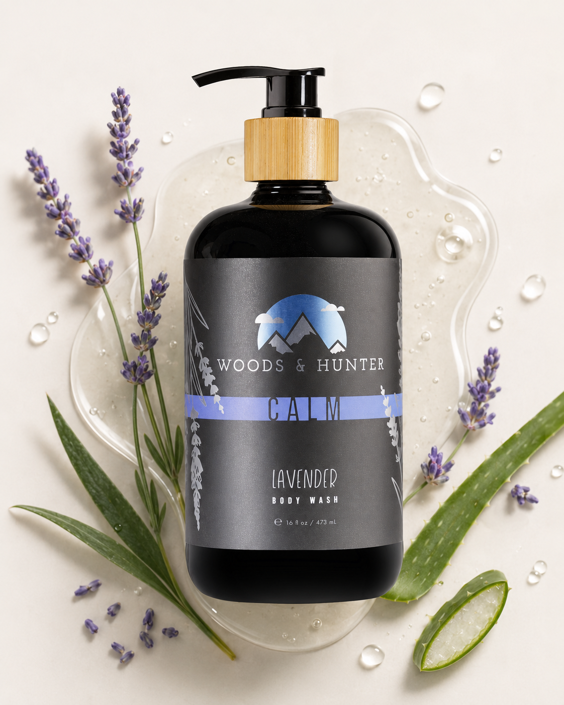 Woods & Hunter Calm Lavender Botanical Body Cleanser – 16 fl oz