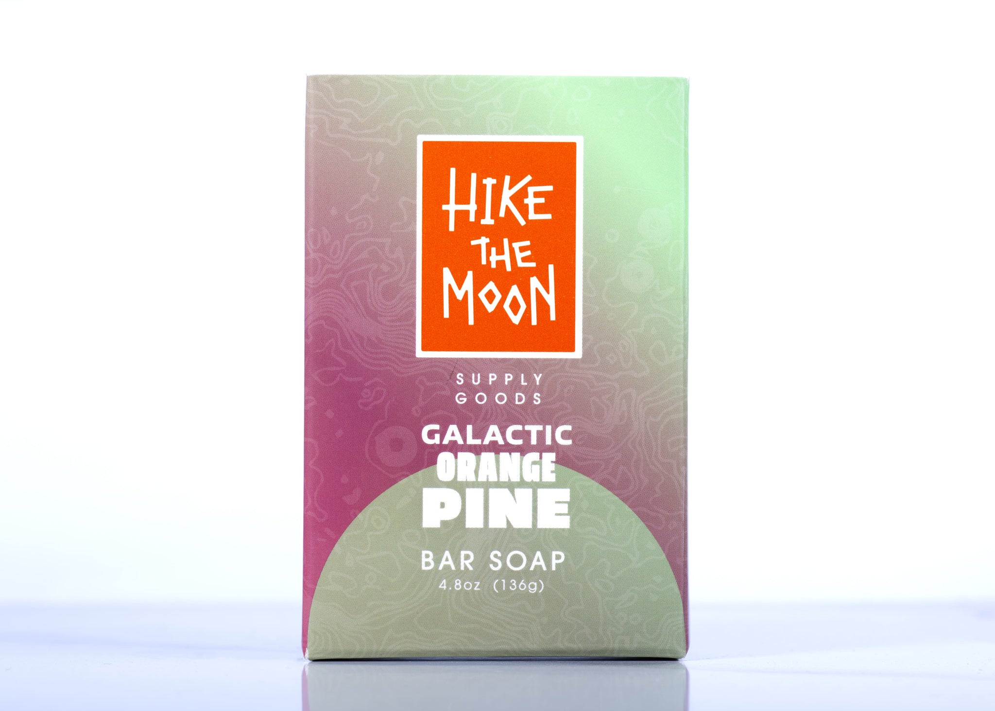 Orange and pine natural bar soap, front view — Hike the Moon