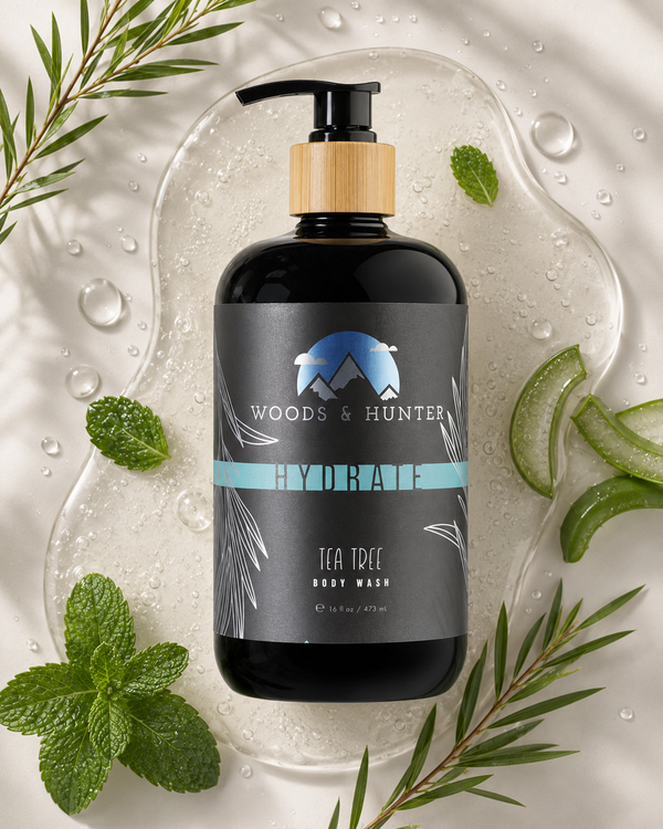 Woods & Hunter Hydrate Tea Tree Mint Organic Body Wash – 16 fl oz