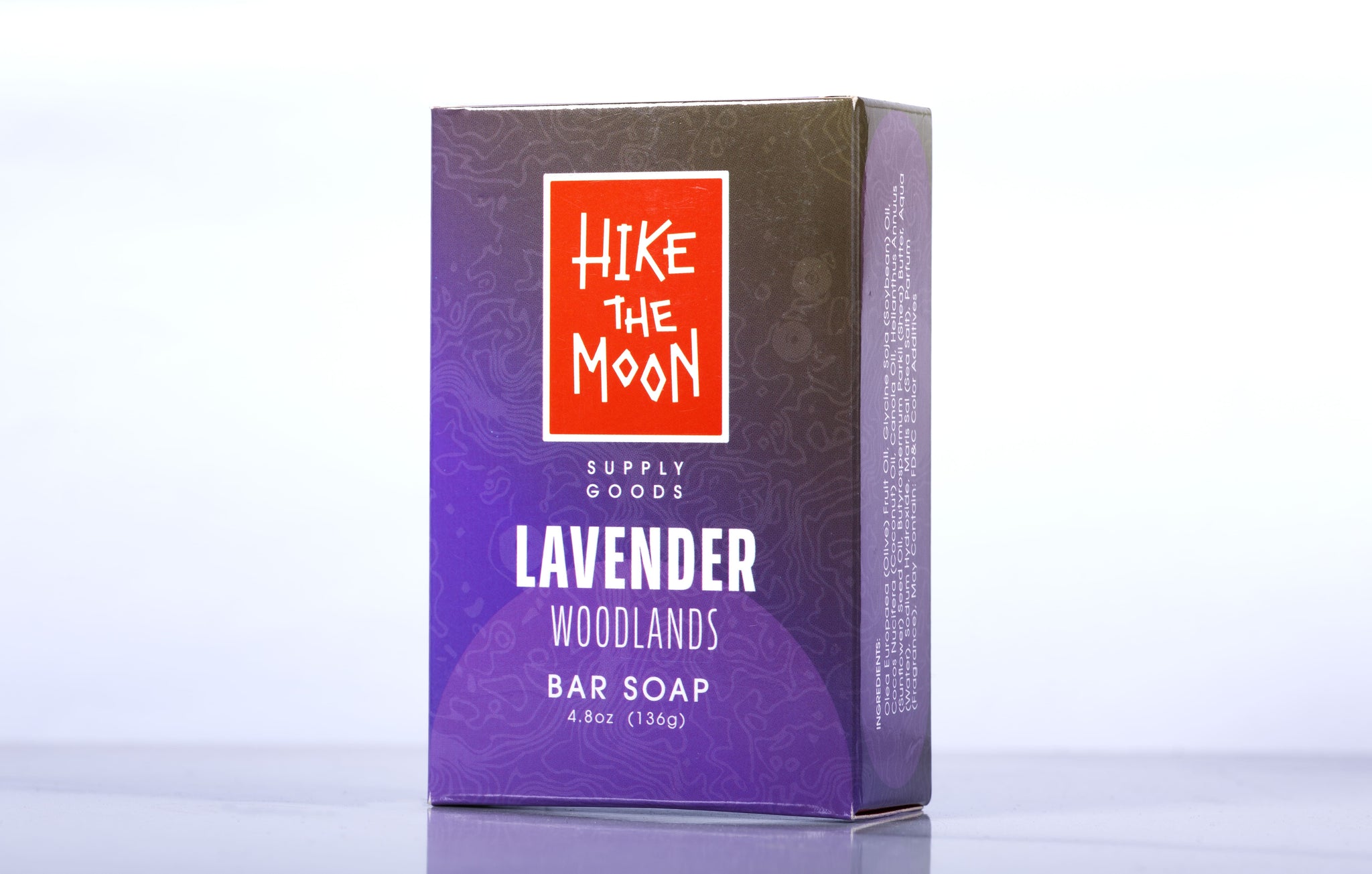 Lavender natural bar soap, side view — Hike the Moon