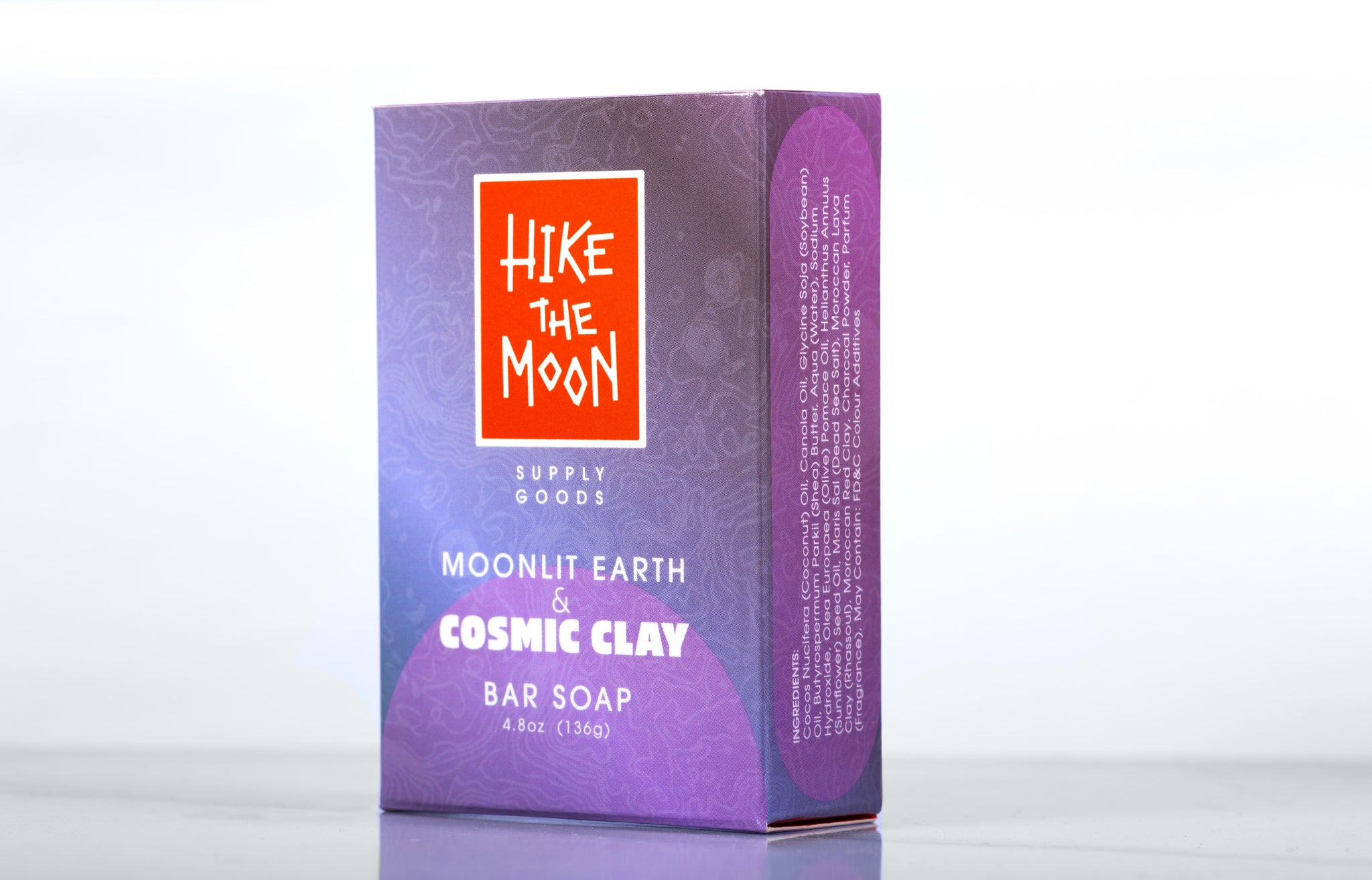 Dead Sea clay and charcoal bar soap, side view — Hike the Moon