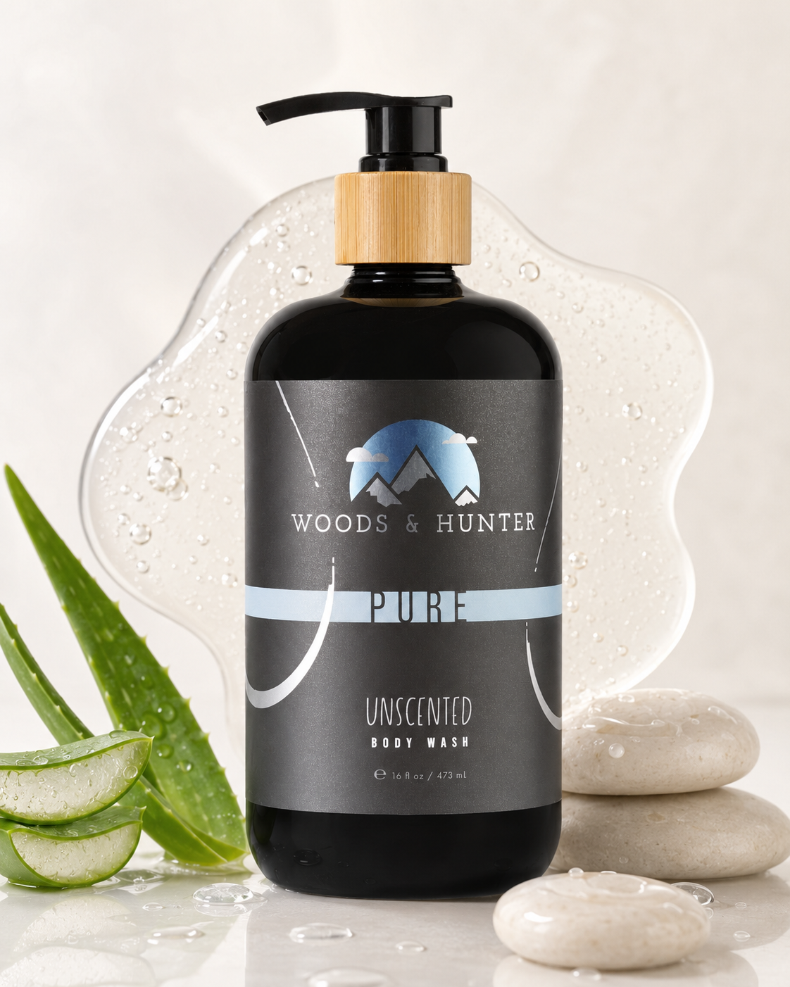 Woods & Hunter Pure Unscented Botanical Body Cleanser – 16 fl oz