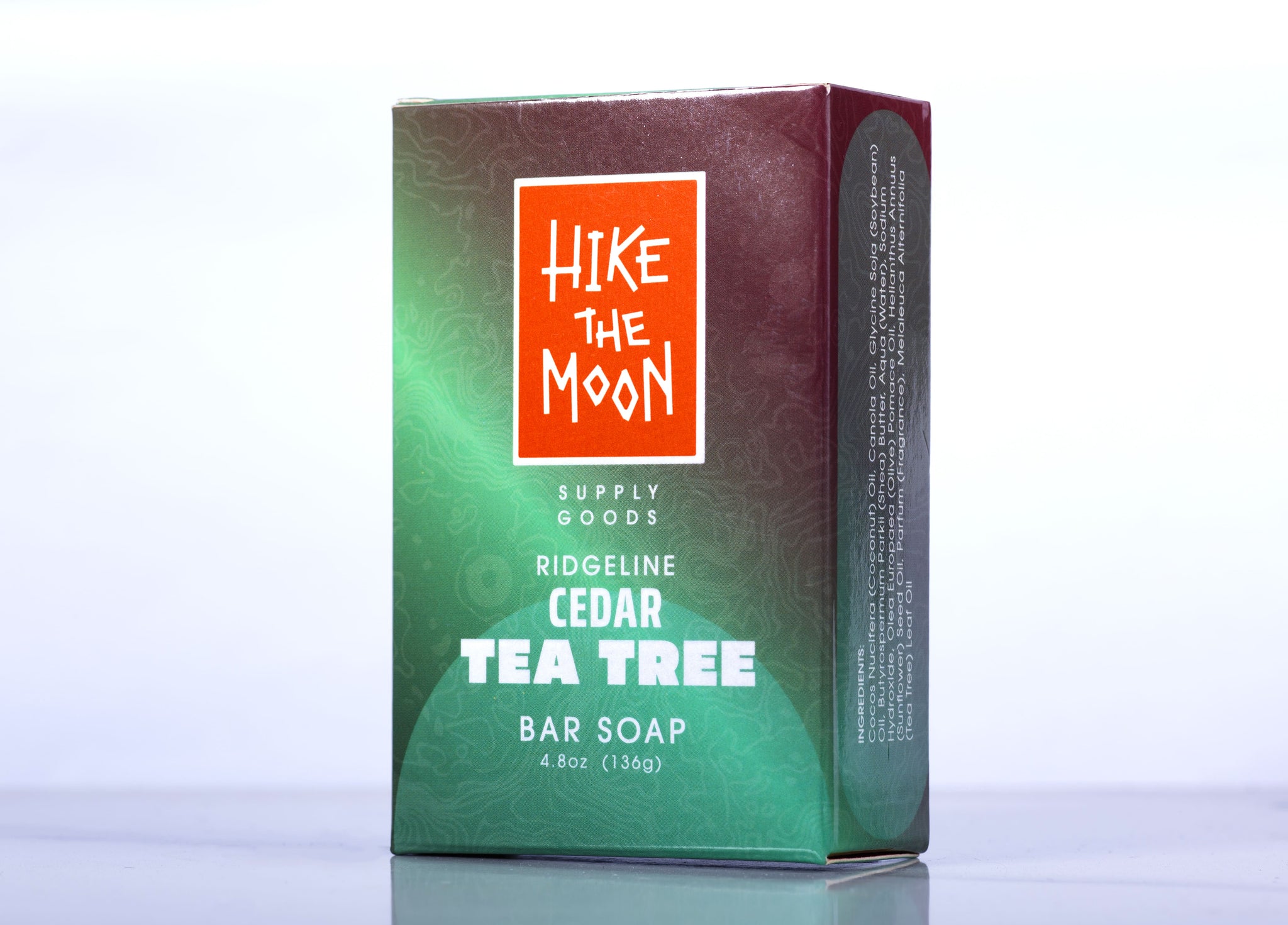 Cedarwood and tea tree natural bar soap, side view — Hike the Moon