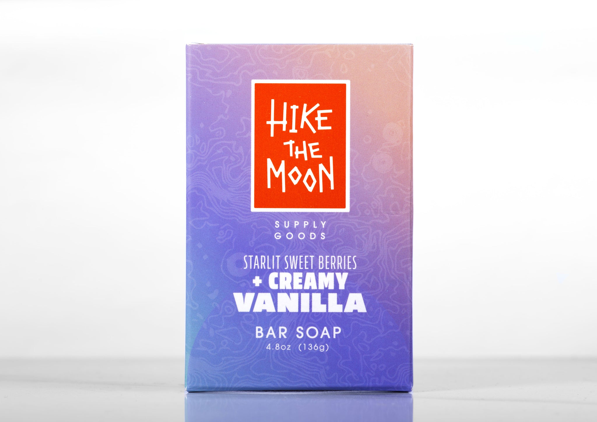 Sweet berry and vanilla natural bar soap, front view — Hike the Moon