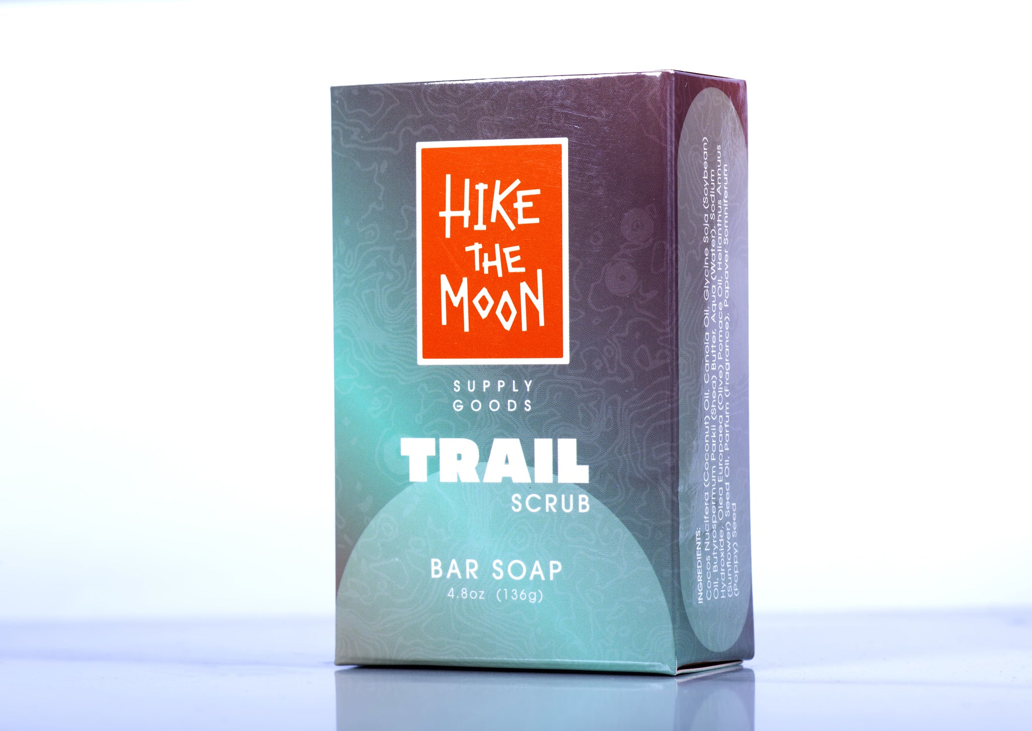 Exfoliating trail scrub bar soap, side view — Hike The Moon