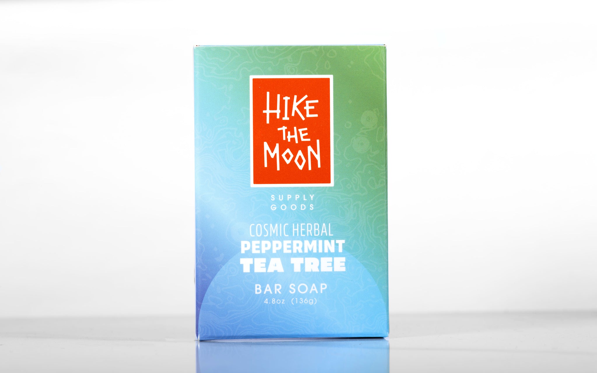 Peppermint and tea tree natural bar soap, front view — Hike the Moon