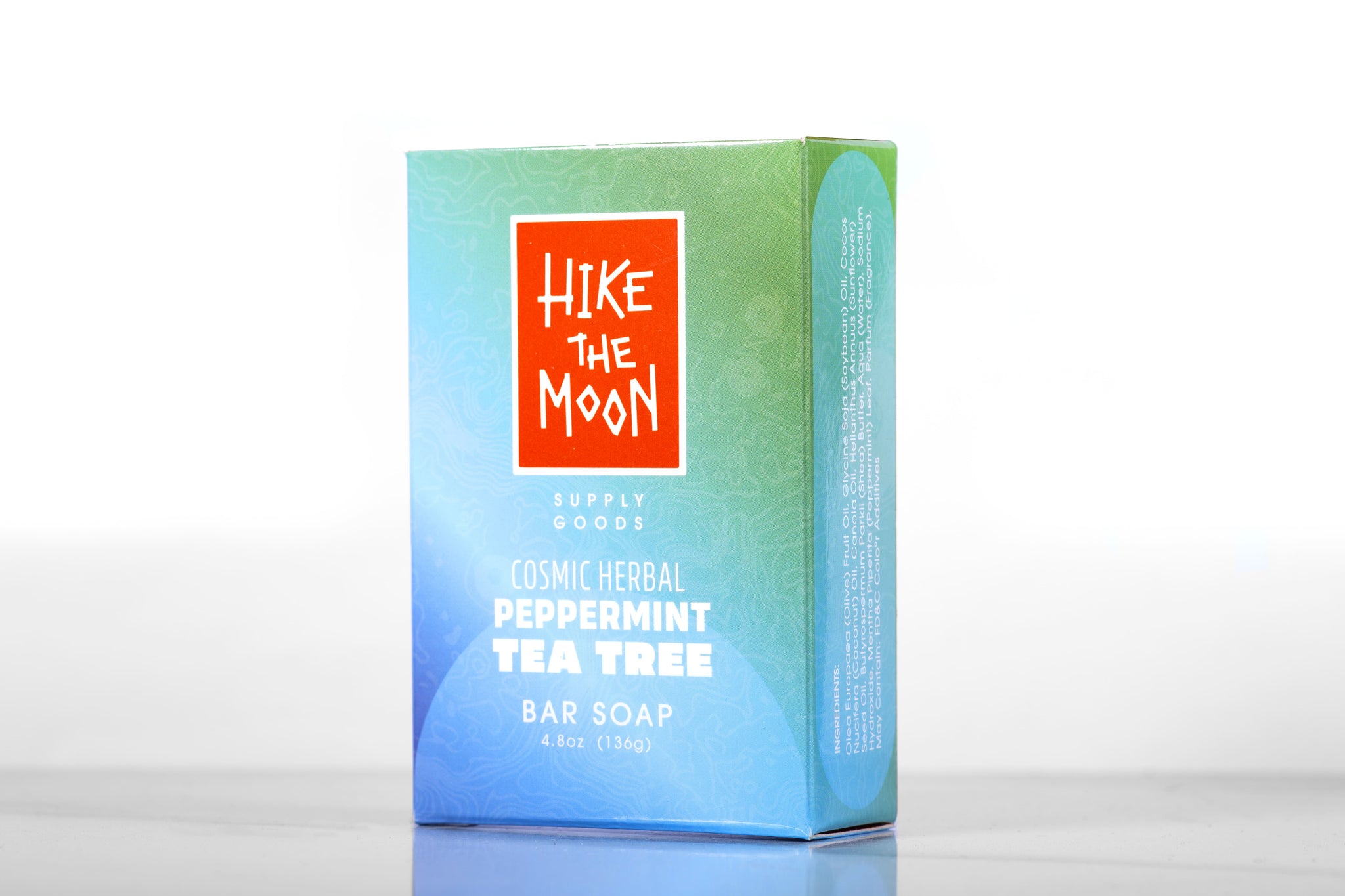 Peppermint and tea tree natural bar soap, side view — Hike the Moon
